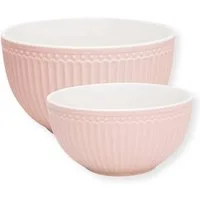 Greengate Servierschüssel Alice Servierschüssel pale pink Set2, Steinzeug, (Schüsseln & Schalen)