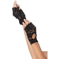 Leg Avenue Kostüm Fingerlose Spitzenhandschuhe - Fasching Karneval K, Markantes Accessoire, das Stil und Eleganz vereint