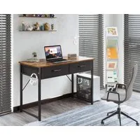 ODK Schreibtisch mit 2 Stoffschubladen und Kopfhörerhaken (1-St), Kompakter PC-Tisch für Home Office, 100×40×78,7 cm