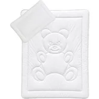 KiGATEX Kinderbettdecke + Kopfkissen Kinderbettenset mit Bärchensteppung, Füllung: 100% Polyester, 2-teilig