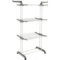 COSTWAY Turmwäscheständer, klappbar, platzsparend, mit Rollen, ausziehbar, 127cm