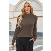 Arach&Cloz Strickpullover Damen Strickpullover mit Halbrollkragen Weich, Warm und Hautfreundlich, Anti-Pilling Qualität