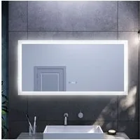 SONNI Badspiegel Badspiegel, Dimmbar, 120 x 60, mit Beleuchtung, LED, mit Anti-Beschlag-Funktion, Touch-Schalter
