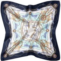MayTree Seidentuch quadratisch Barock 53x53 blau, (Stück), 100% Seide