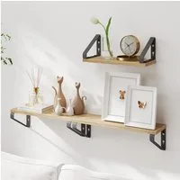 VASAGLE Wandregal Schweberegal, 3er Set, Regalbrett, 2 Montagemöglichkeiten, 3-tlg., 20/30/40 cm, für Wohnzimmer, Küche