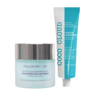Coco Cloud Cream Cleanser 100 ml + Hyaluronsäure + CBD | Molekulare Feuchtigkeitskur Hyaluronsäure Tagescreme 50 ml