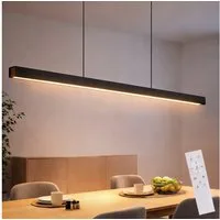 Nettlife LED Pendelleuchte Schwarz Esszimmer Dimmbar mit Fernbedienung 108CM 37W Modern, LED fest integriert, Dimmbar, Esstisch hängeleuchte für Küche Bar Wohnzimmer Schlafzimmer Büro