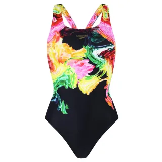Speedo ColourBlend Blumenplatzierung Digital Powerback Damen Schwimmanzug