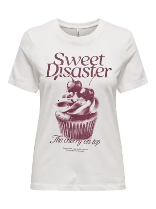 ONLY - ONLVIVVI REG S/S LOVELY TOP BOX JRS Cloud Dancer - Gr. - S
