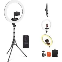 Neewer Ringlicht RP18B Professionelles Ringlicht 45W, 18" dünn, mit Telefonhalter, mit Ständer, Fernauslöser und App Steuerung, für Make up Live Stream