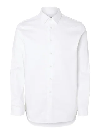 SELECTED MEN - SLMFILIP-PERFORMANCE SLIM LS SHIRT NOOS Bright White - Gr. - L