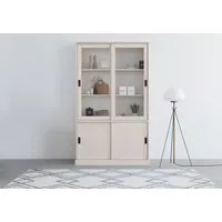 OTTO home Vitrine Schröder mit 2+2 Schiebetüren, aus massivem Kiefernholz, Breite 114 cm