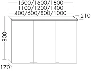 Burgbad Spiegelschrankrc40 Solid/Lack Matt 800x600x170 Steingrau Solid Matt, SPTM060LF6533 SPTM060LF6533