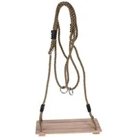 Spetebo Einzelschaukel Holzschaukel ca. 40x16 cm - Kinder Garten Schaukel, (Stück, 1-tlg., Gartenschaukel), höhenverstellbar