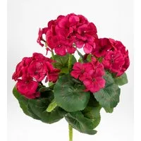 Kunstblume Geranie 32cm LM Kunstpflanzen künstliche Blumen Pflanzen Pelargonium, Seidenblumen Roß, Höhe 32 cm, Fuchsia-Pink