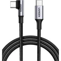 100W USB-C auf USB-C Ladekabel (Winkel 90 Grad) schwarz, 2 Meter, PD 100 Watt, 1x Winkelstecker