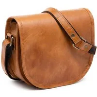 SID & VAIN Umhängetasche echt Leder Crossbody Bag HAZEL groß braun Schultertasche, Crossbody bag Echtleder für Damen, Umhängetasche vintage-hellbraun