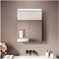 SONNI Spiegelschrank Spiegelschrank Badezimmerschrank 52×65cm Bestseller mit 8K Hochglanz-Frontbeleuchtung