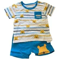 Disney Winnie Puuh Shirt & Hose Winnie Puuh Baby-Bekleidungsset für Jungen, Dunkelblau oder Hellblau (Set, 2-tlg., 2-teilig)