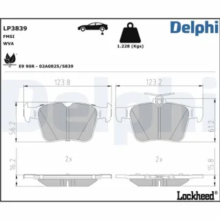 Delphi Bremsbel?ge hinten Audi CUPRA Seat Skoda VW LP3839