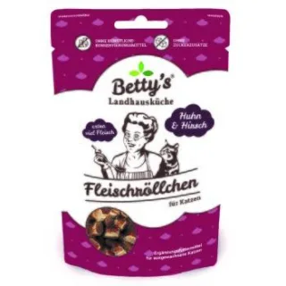Betty's Landhausküche Betty´s Landhausküche Katze Fleischröllchen Huhn und Hirsch 10x50g