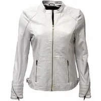 Zimmert Leather Lederjacke Tina (1-St) weiches Leder, Braun, Rot, weiss