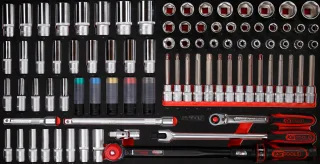 KS Tools 1-2'' Steckschlüssel-Satz in Schaumstoffeinlage, 86-tlg - 813.0086