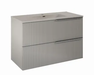 Cosmic Wish Unterschrank 2 Schubladen mit Keramik-Waschbecken , Creme Light Matt, WJC780M4100110 WJC780M4100110
