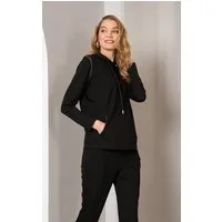 Passioni Hoodie Tunnelzug am Kragen und Lurex Details