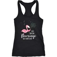 MoonWorks Tanktop Damen Tanktop Flamingo Ich bin ein Flamingo ich darf das Spruch Pusteblume Racerback Moonworks®