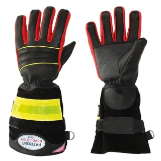 Brandhandschuh PATRON® REVOLUTION askö | lange Stulpe | Schwarz/Rot | Rindnappaleder | Hipora Nässesperre | direkte Feuerbekämpfung | Innenangriff 5