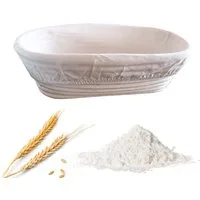 Layba Gärkorb Rattan Gärkorb für Sauerteig Hefeteig Teiggare Korb mit Leinenhaube