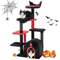 KOMFOTTEU Kratzbaum Gothic Katzenbaum, mit geräumiger Aussichtsplattform