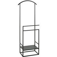 HAKU Herrendiener Herrendiener schwarz - Kleiderständer, Metall - B 47 x H 128 x T 26 cm, (1xHerrendiener, Stummer Diener - Herrenständer), Herrendiener aus Metall, Stiller Diener, Stummer Diener