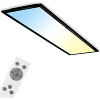 Briloner Leuchten LED Panel 7167016 Piatto, CCT - über Fernbedienung, LED fest integriert, Neutralweiß, Kaltweiß, Warmweiß, Tageslichtweiß, Deckenlampe, 100x25x6cm, 24W, Wohnzimmer, Schlafzimmer, Flur