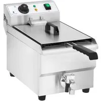Royal Catering Fritteuse RCEF 10EH-1, 3000 W, 10 L Edelstahl Kaltzone Ablasshahn Gastro