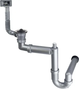 Neuesbad Siphon für 1-Becken Edelstahl SINKS, 2'' mit Überlauf IN Becken NB1DEZXY99211