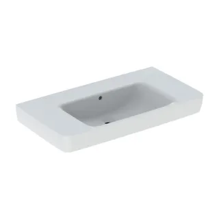 Geberit Renova Plan Waschtisch 501704008 90x48cm, ohne Hahnloch, mit Überlauf, Ablagefläche, weiß KeraTect