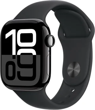 Apple Watch Series 10 [GPS inkl. Sportarmband M/L schwarz] 42mm Aluminiumgehäuse diamantschwarz