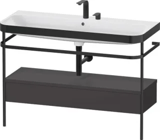 Duravit Happy D.2 Plus c-bonded Set mit Metallkonsole und Schubkasten Graphit Supermatt 1175x490x850 HP4744E80800000