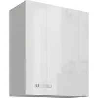 Küchen-Preisbombe Hängeschrank 60 cm Küche Bianca Weiß Hochglanz + Grau Küchenzeile Küchenblock