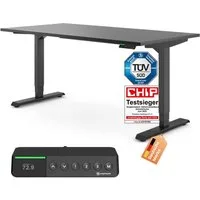 Ergotopia Schreibtisch Desktopia Pro X elektrisch höhenverstellbarer Schreibtisch, elektrisch verstellbarer Bürotisch inkl. edlem OLED-Display