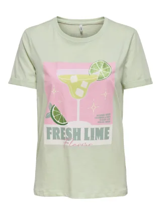 ONLY - T-Shirt - ONLKITA LIFE grün/pink - Gr. - XS
