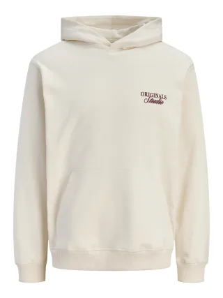 JACK&JONES - JORNORREBRO TYPO BACK SWEAT HOOD SN antique white - Gr. - XL