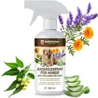 Veddelholzer Fellpflege 500 ml Juckreizspray für Hunde Beruhigendes Pflegespray bei Juckreiz, 500 ml, (Hautirritationen Mit Mikro-Silber, Aloe Vera & Ringelblume), pflegend & feuchtigkeitsspendend Für alle Felltypen
