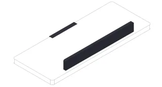 Giese Dusch Konsole schwarz matt mit Corian in glacier white, 50819-14 50819-14
