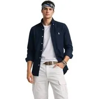 Polo Ralph Lauren Langarmhemd Herren Hemd Custom Slim Fit Oxford Navy Button-Down Geteilte Rückenpasse, gesticktes Pony-Logo auf der Brust