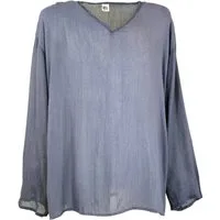 Guru-Shop Hemd & Shirt Yoga Hemd, Goa Hemd, Freizeithemd - taubengrau Ethno Style, alternative Bekleidung