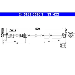 ATE Bremsschlauch vorne BMW 1er 2er 3er 4er 24.5169-0590.3