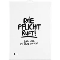 PPD Geschirrtuch Geschirrtuch mit Spruch - Die Pflicht Ruft !!, (1-tlg)